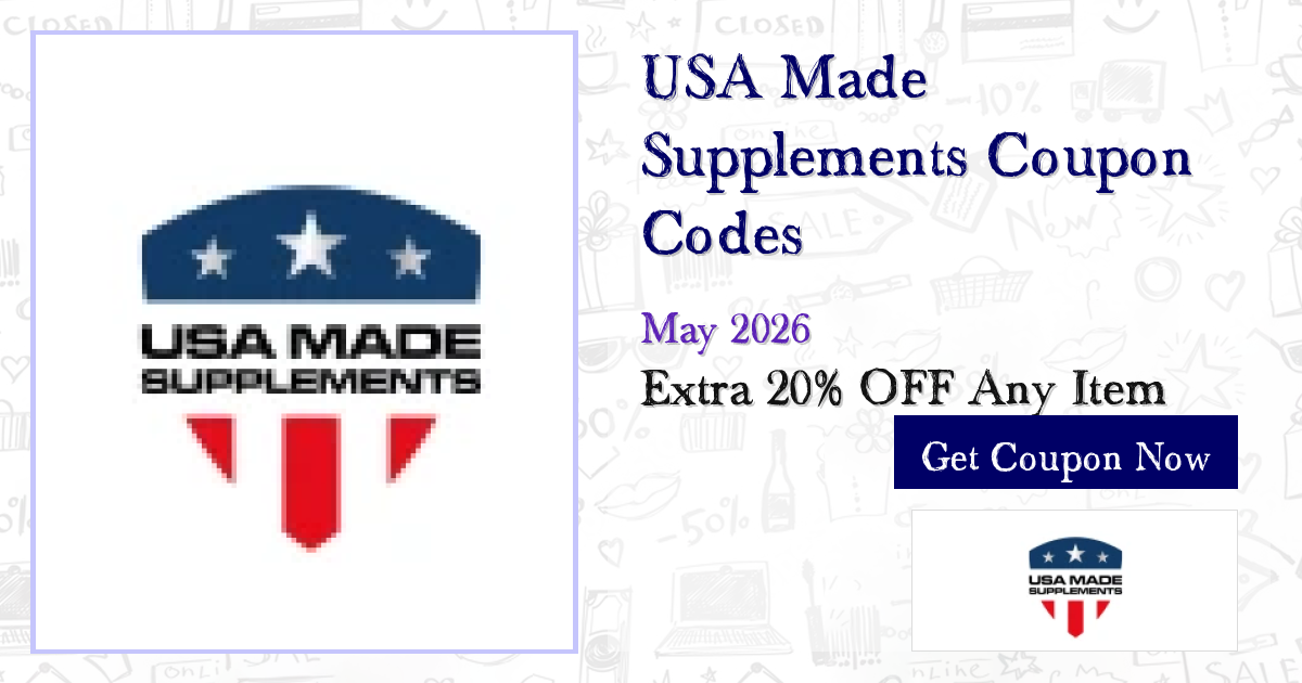 Exclusive USA Made Supplements Coupon Codes May 2026 - Save 20% Instantly